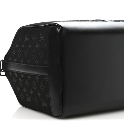 Jacquard Monogram Light Up Keepall Bandouliere 50  Black