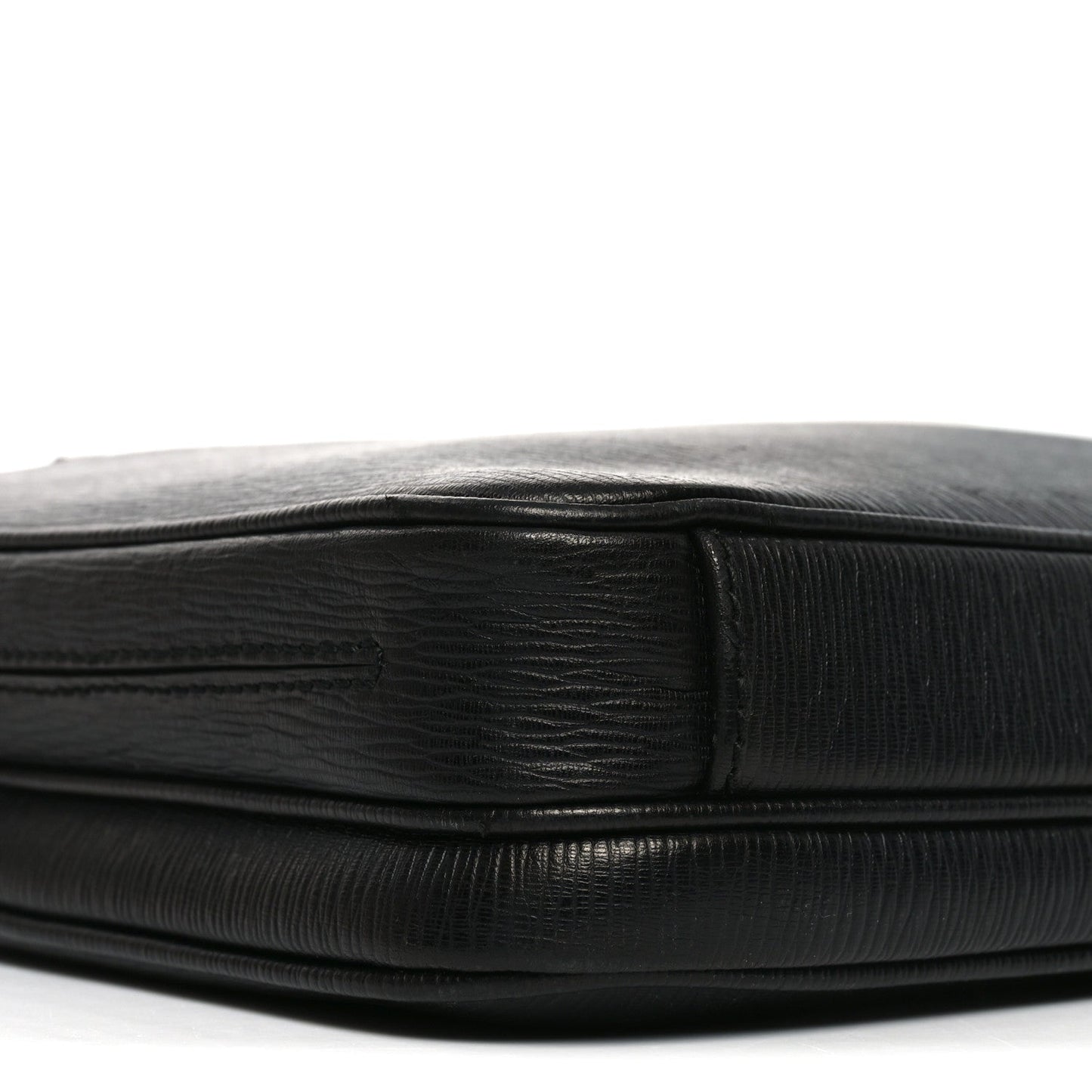 Calfskin Zip Around Briefcase Black