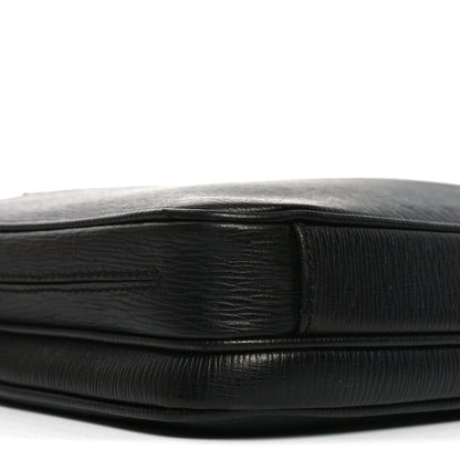 Calfskin Zip Around Briefcase Black