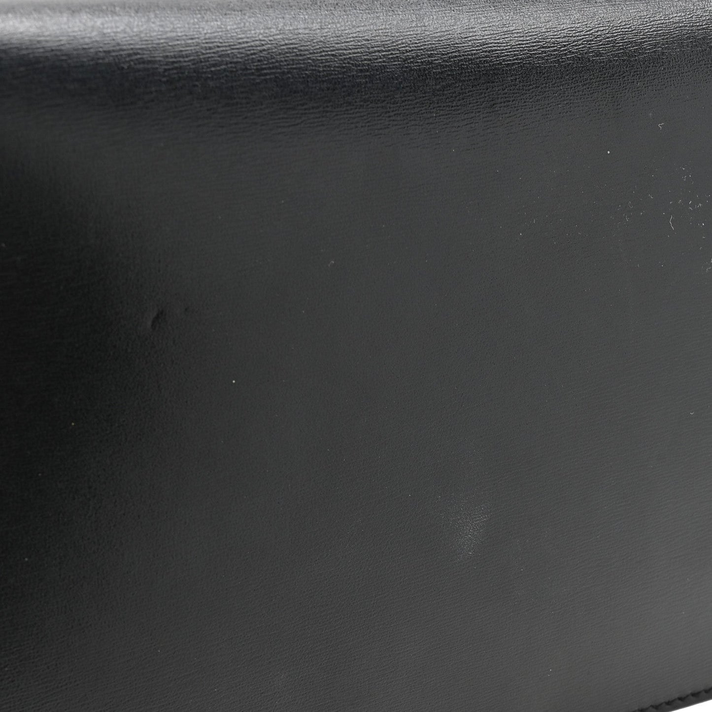 Shiny Calfskin Triomphe Margo Wallet on Chain Black
