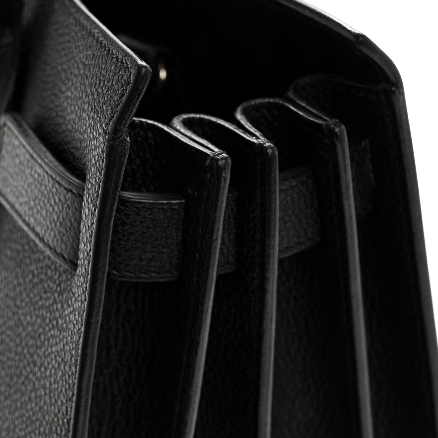 Grained Calfskin Baby Sac De Jour Black
