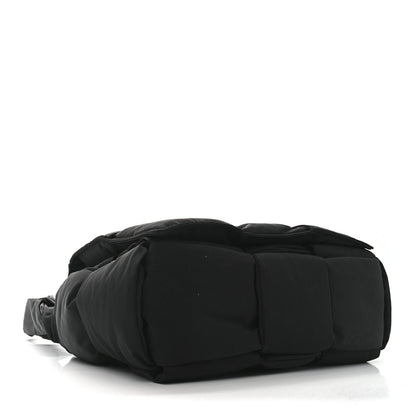 Nylon Intrecciato Padded Tech Maxi Cassette Bag Black
