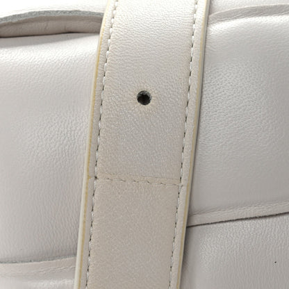 Nappa Maxi Intreccio Padded Cassette Crossbody Bag Chalk