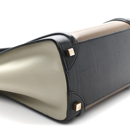 Satin Smooth Calfskin Micro Tri-Color Luggage Dark Grey