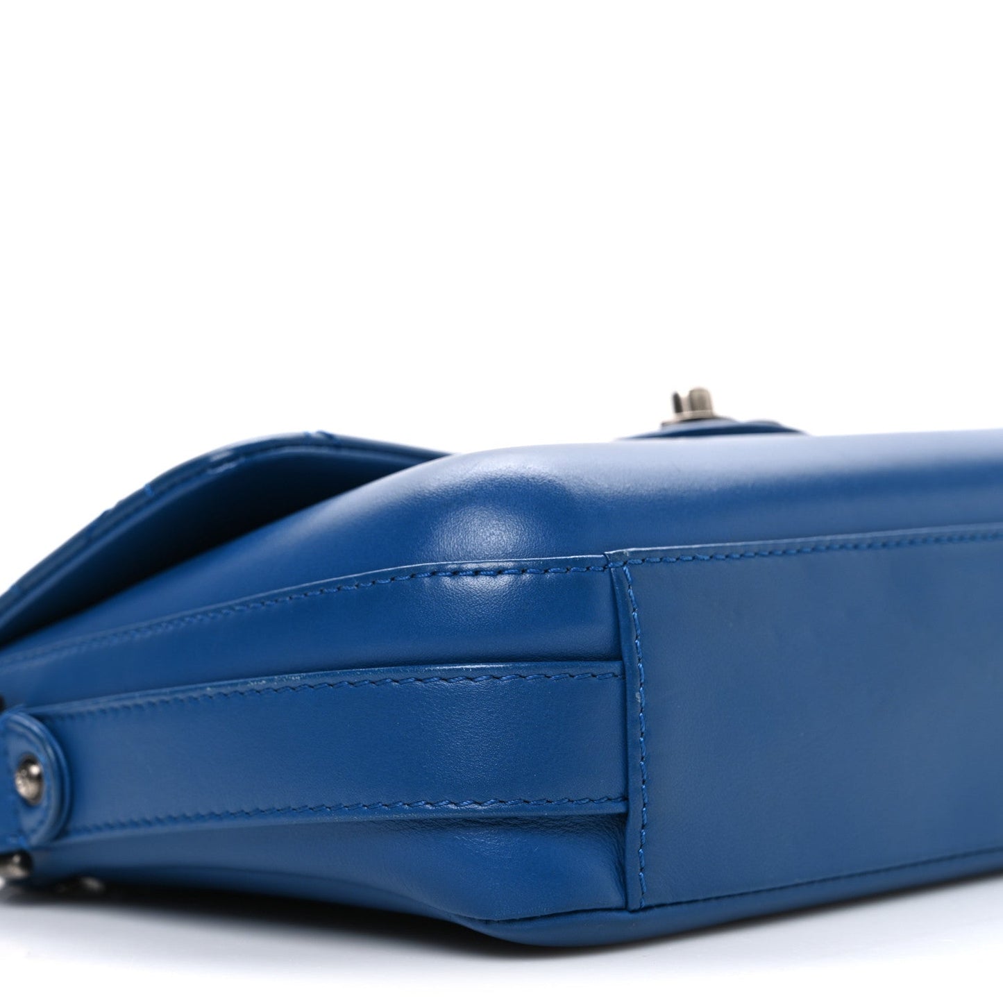 Calfskin Quilted Medium Rock My Shoulder Flap Blue
