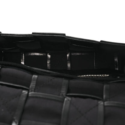 Paper Calfskin Maxi Intrecciato Small Cassette Crossbody Bag Black