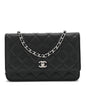 Caviar Quilted CC Turnlock Wallet On Chain WOC Black