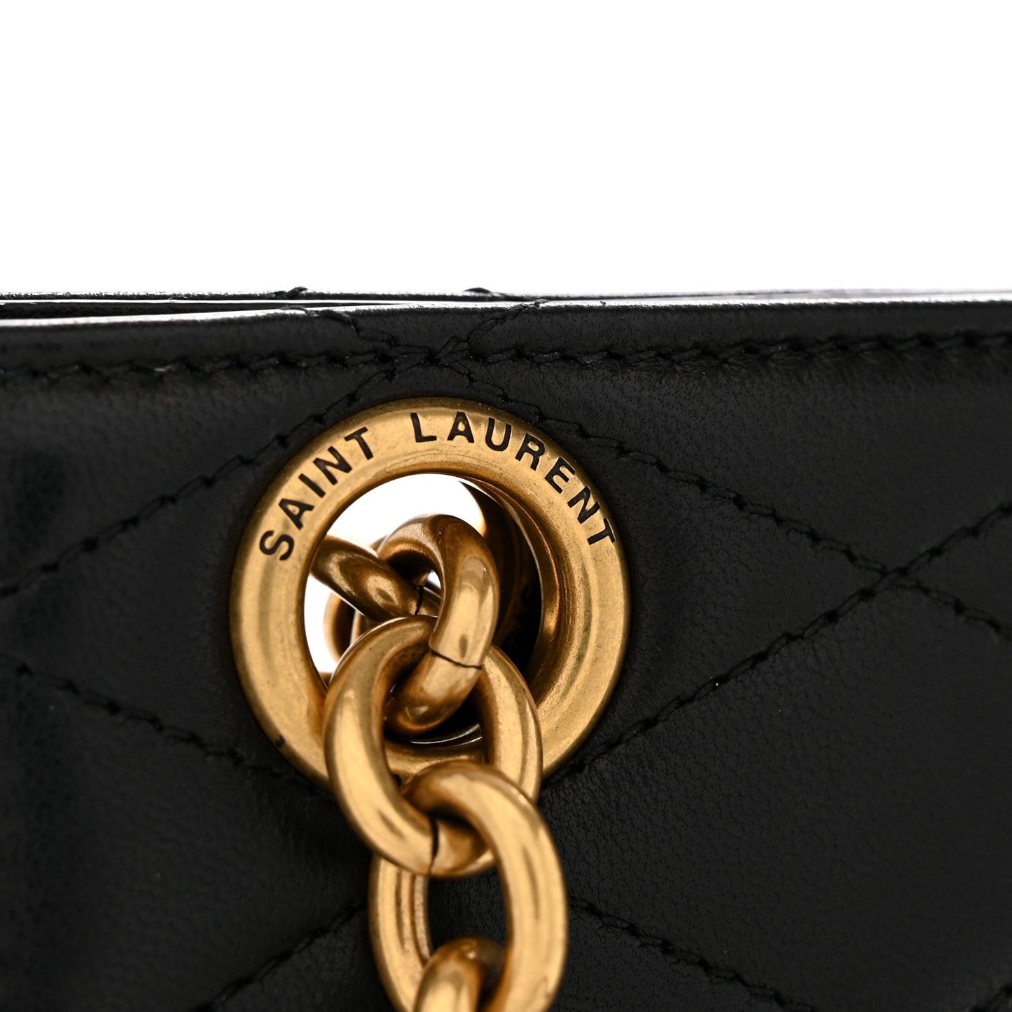 Lambskin Quilted Le Maillon Square Crossbody Bag Black