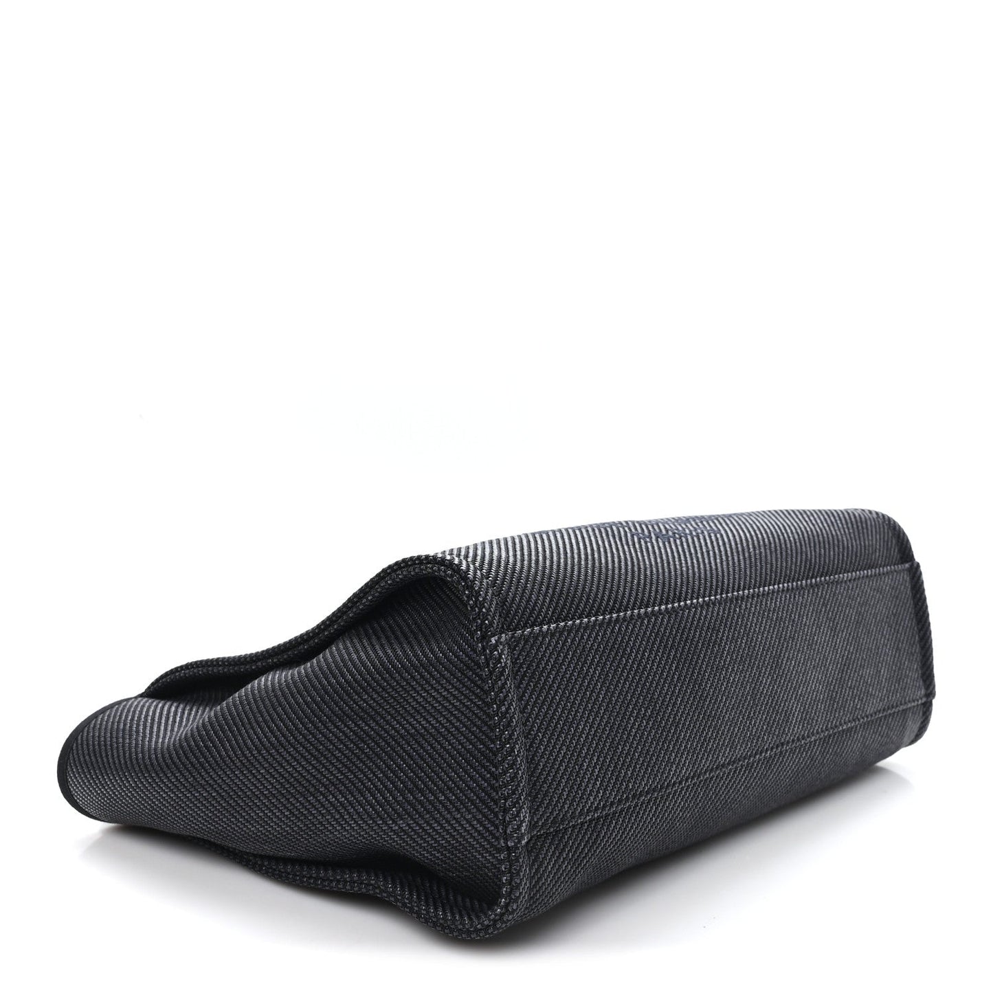 Mixed Fibers Calfskin Small Deauville Tote Black