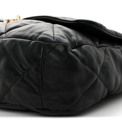Goatskin Quilted Maxi Chanel 19 Flap Black