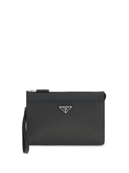 Prada Men Leather Pouch