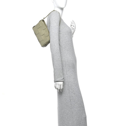 Calfskin Maxi Intrecciato Cassette Pouch On Strap Travertine