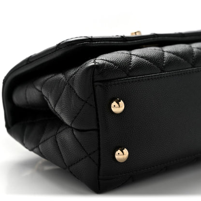 Caviar Quilted Extra Mini Coco Handle Flap Black