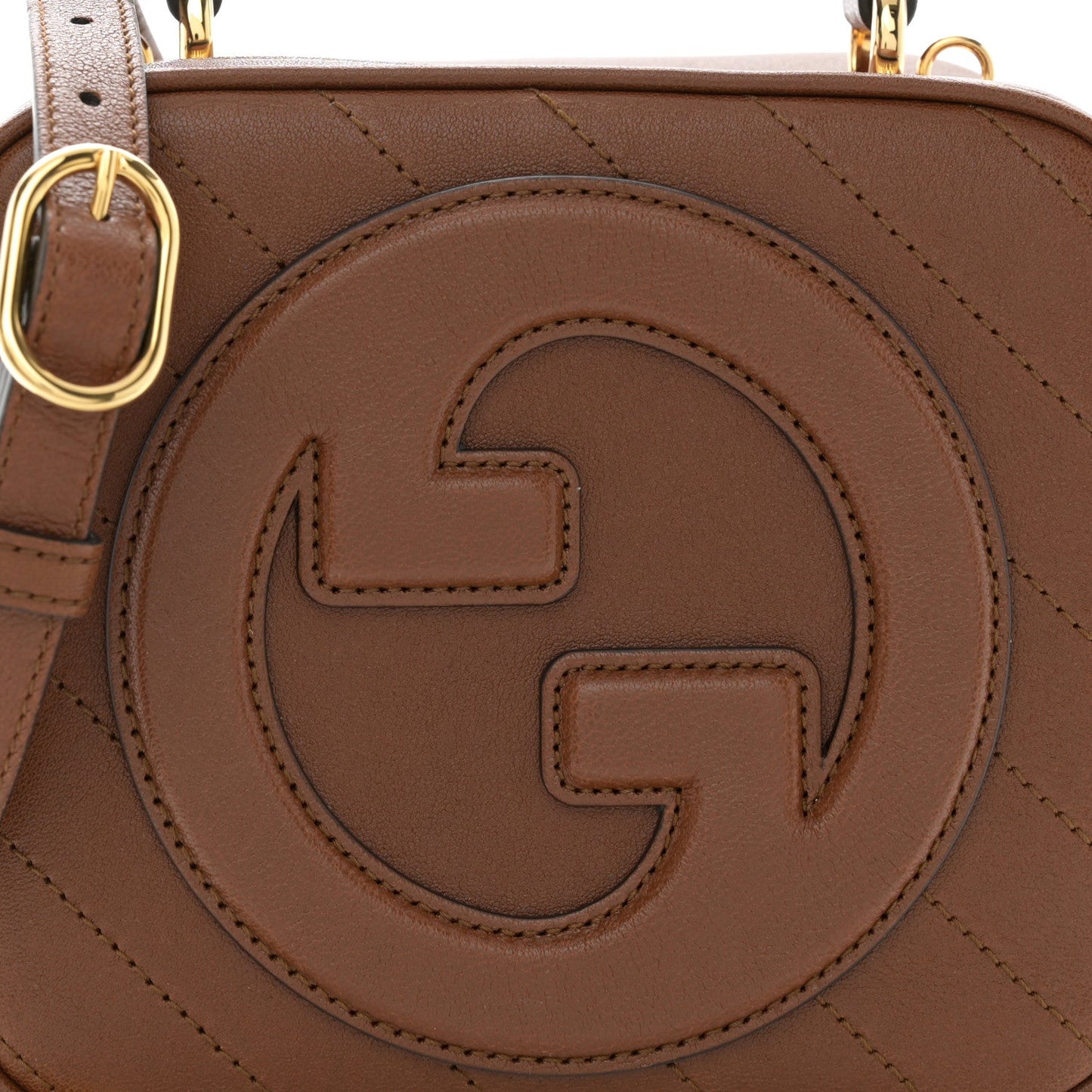 Sakai Be Green Calfskin Diagonal Stitched Blondie Top Handle Bag Cuir