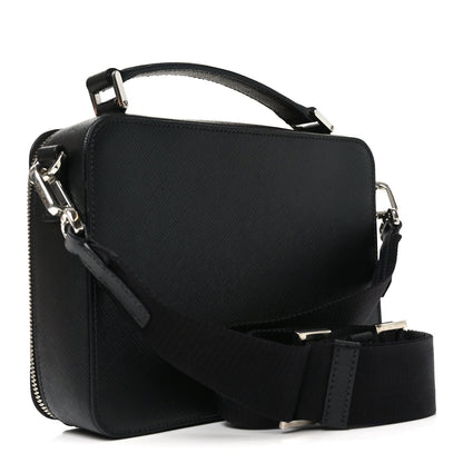 Saffiano Travel Medium Brique Crossbody Bag Black