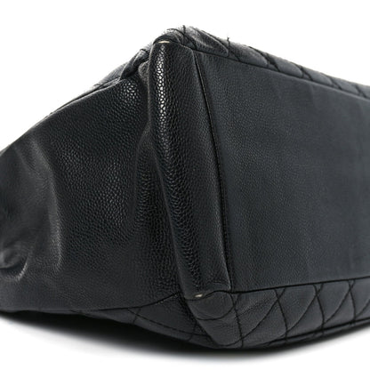 Caviar Quilted Grand Shopping Tote GST Black