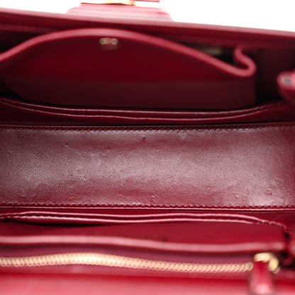 Boarded Dyana Lux Calfskin Web Monochrome Small Bamboo 1947 Top Handle Bag Rosso Ancora