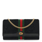 Suede Patent Web Ophidia Wallet On Chain Black