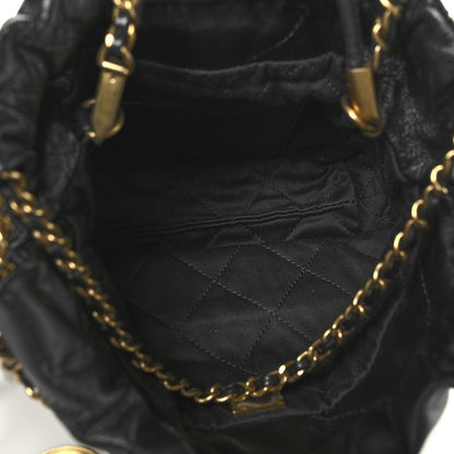 Shiny Calfskin Quilted Mini Chanel 22 Black