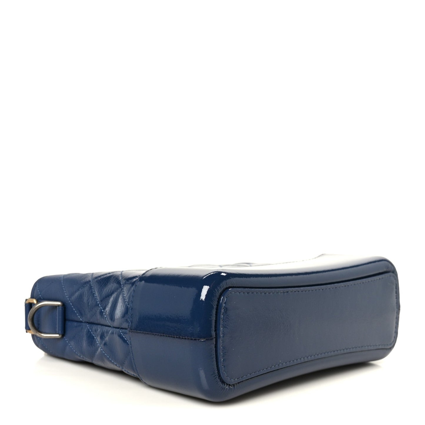 Patent Goatskin Quilted Medium Gabrielle Hobo Blue