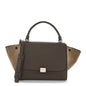 Drummed Calfskin Suede Large Trapeze Souris