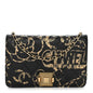 Calfskin Quilted Graffiti Pyramid Wallet On Chain WOC Black