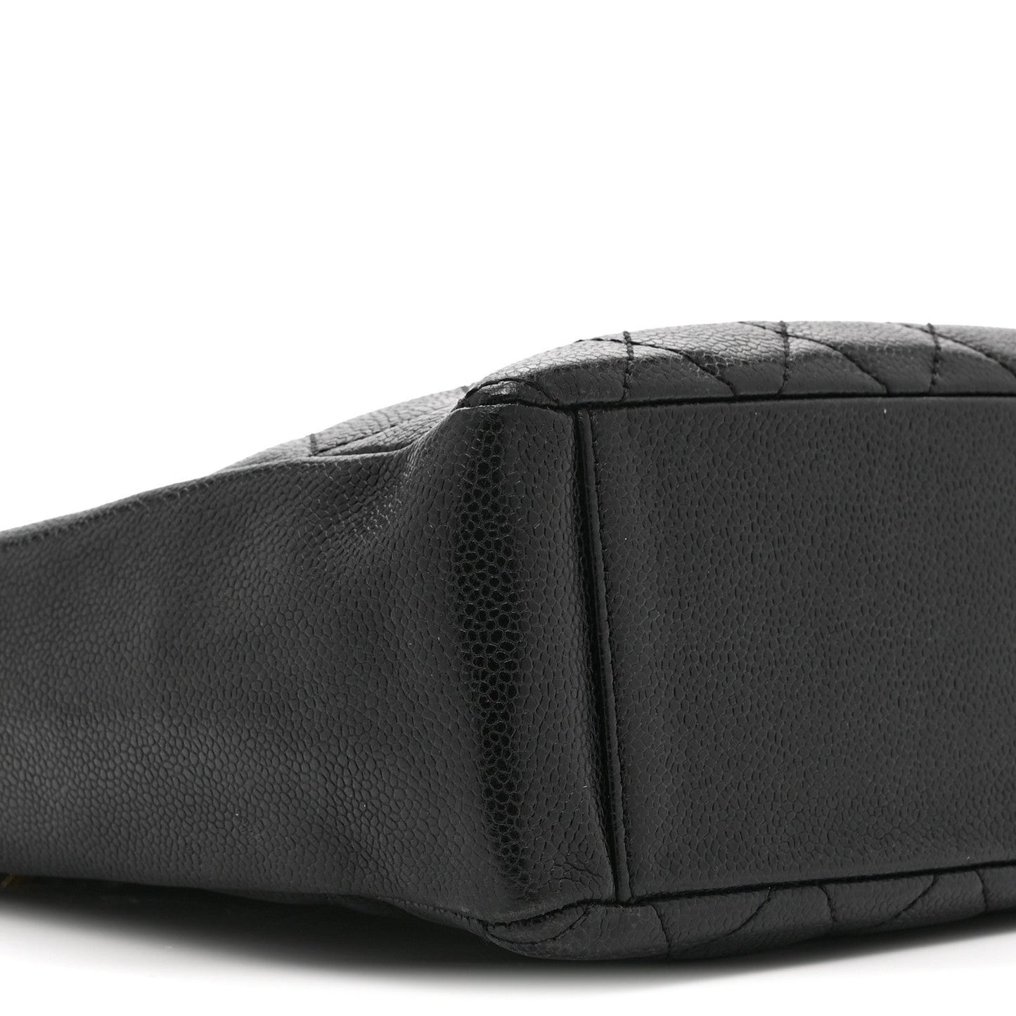 Caviar Quilted Petit Shopping Tote PST Black