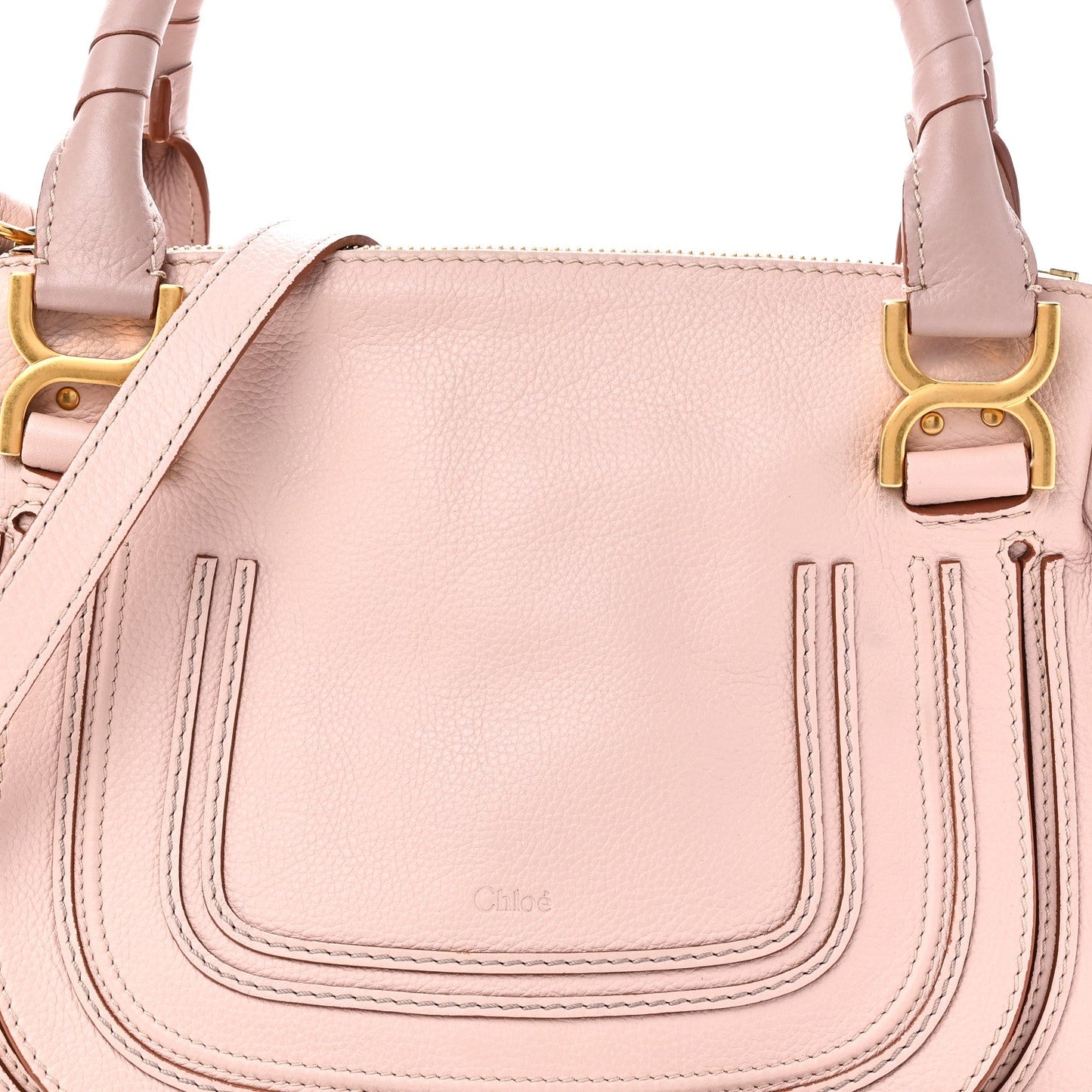 Calfskin Medium Marcie Satchel Nude Pink