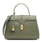 Satinated Calfskin Medium 16 Top Handle Bag Sage