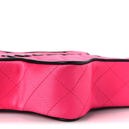 Satin Quilted Walk Of Fame Star Bag Fuchsia Black
