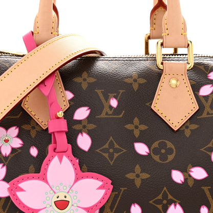 LV X TM Monogram Cherry Blossom Speedy Bandouliere 25 Sakura Brown