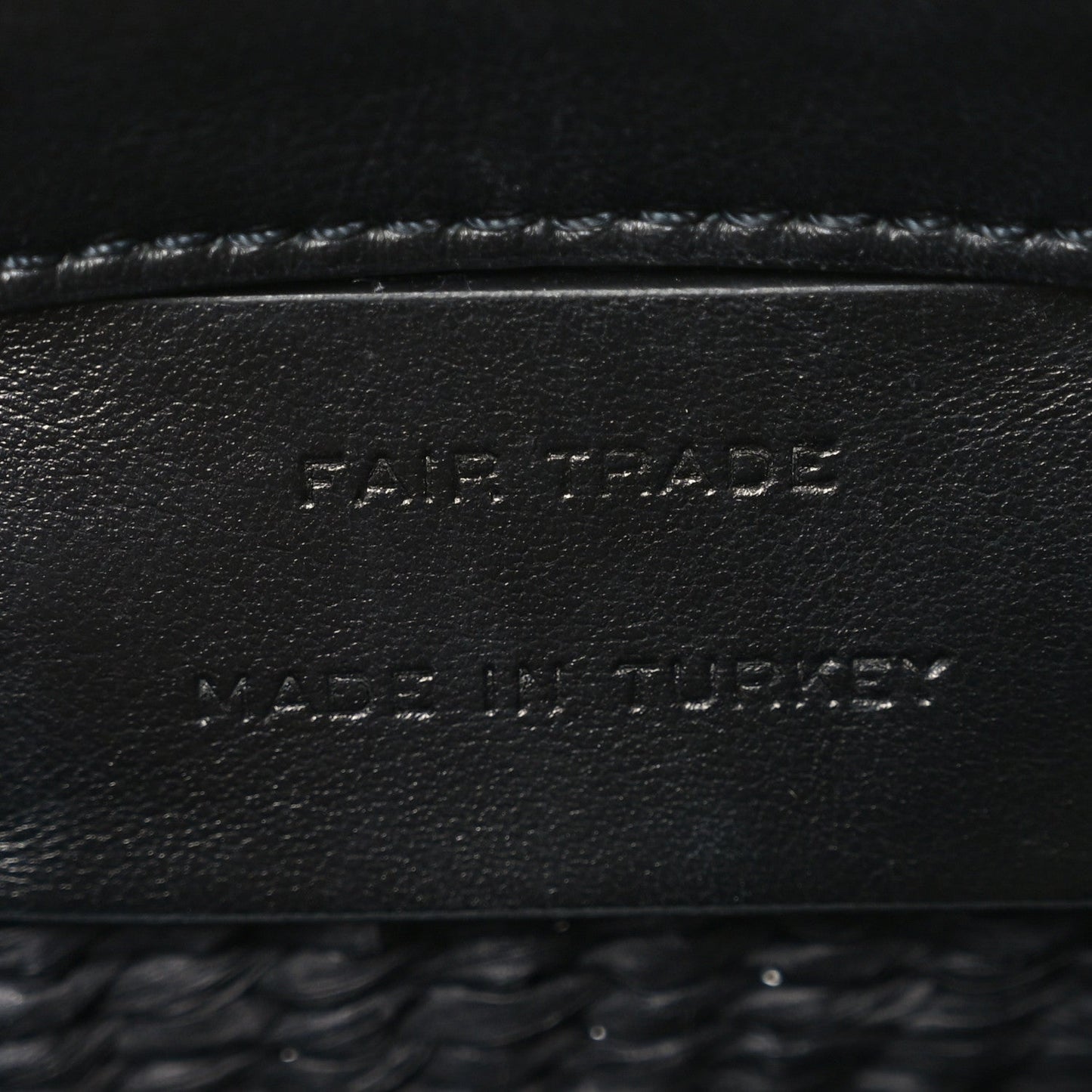 X MIFUKO Raffia Calfskin Mini Chain Basket Black