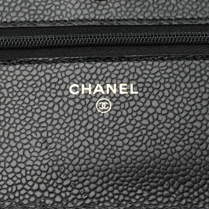 Caviar Quilted Wallet On Chain WOC Black
