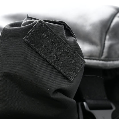 Lambskin Logo Debossed Backpack Black
