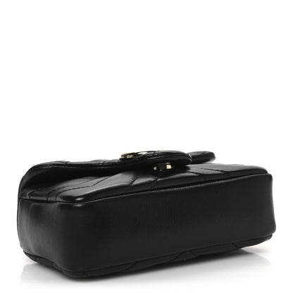 Lambskin Matelasse Mini GG Marmont Shoulder Bag Black
