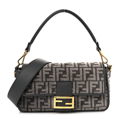 Chenille FF Embroidered Baguette Antracite Asfalto