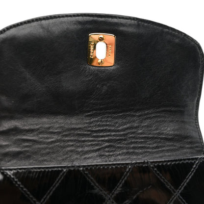 Patent Flap Waist Belt Bag Black