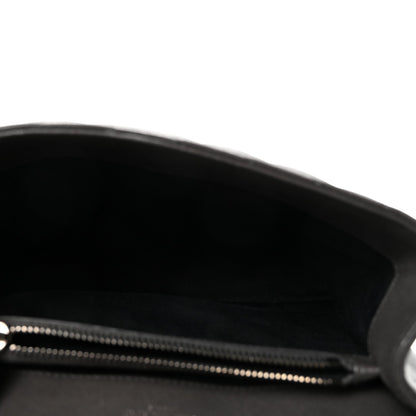 Sheepskin Matelasse Chevron Monogram Medium College Bag Asphalt