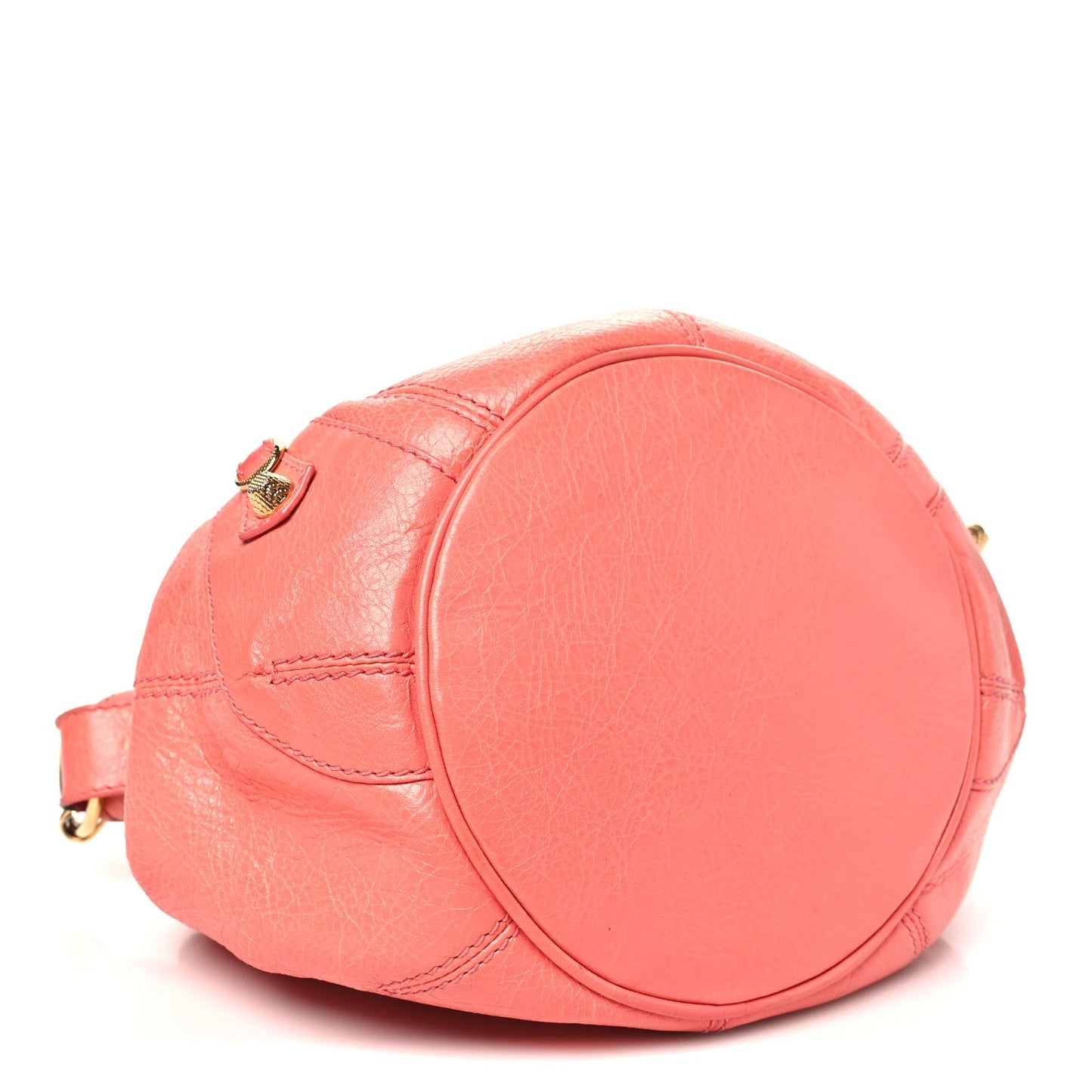Agneau Giant 12 Gold Hardware Mini Pompon Rose Azalee