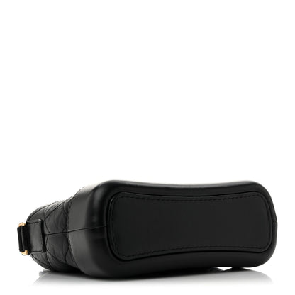 Aged Calfskin Quilted Small Gabrielle Hobo Black
