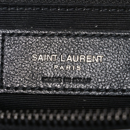 Calfskin Y Quilted Monogram Monochrome Large Loulou Chain Satchel Black