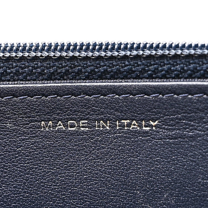 Lambskin Quilted Wallet On Chain WOC Navy