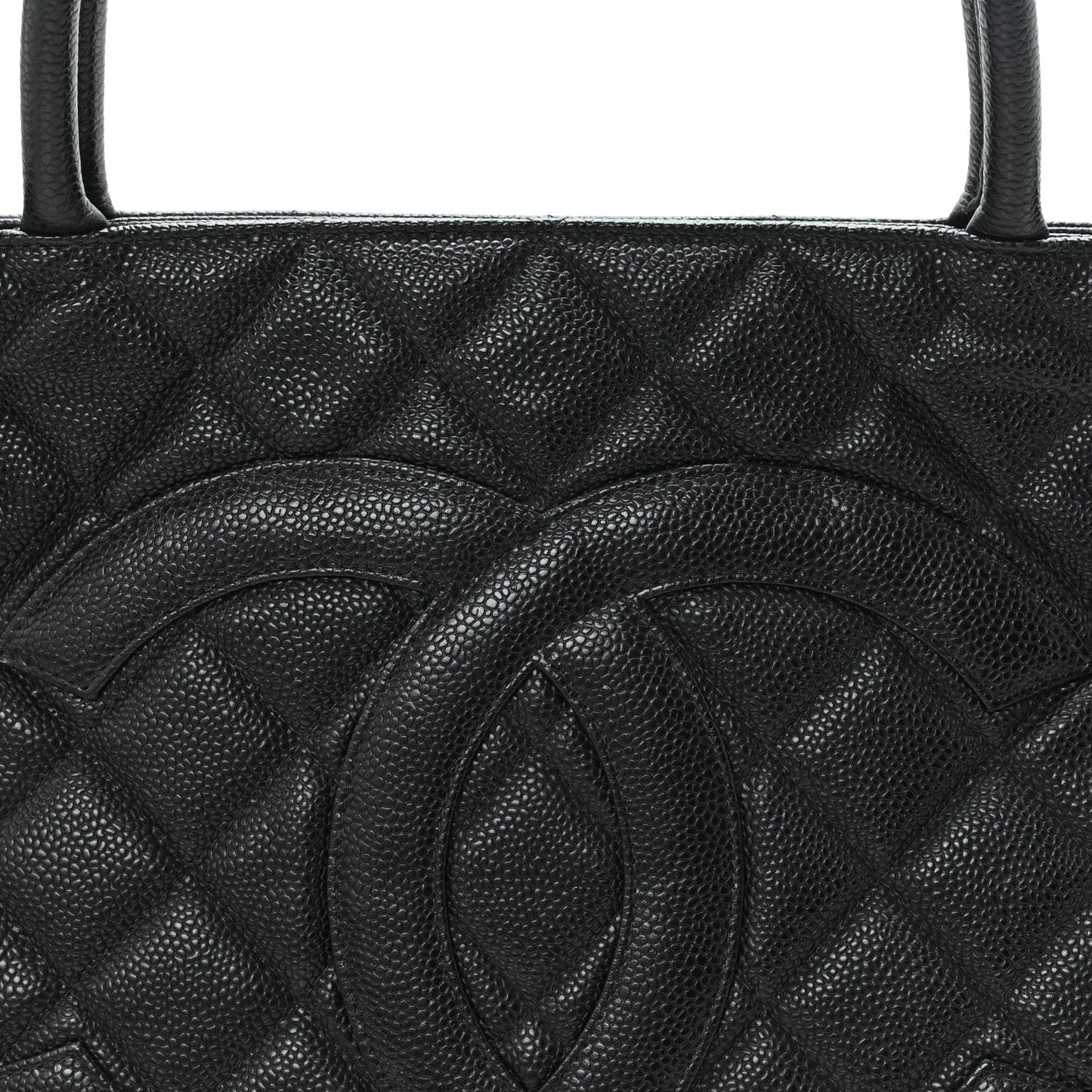 Caviar Quilted Medallion Tote Black
