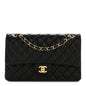 Lambskin Quilted Medium Double Flap Black