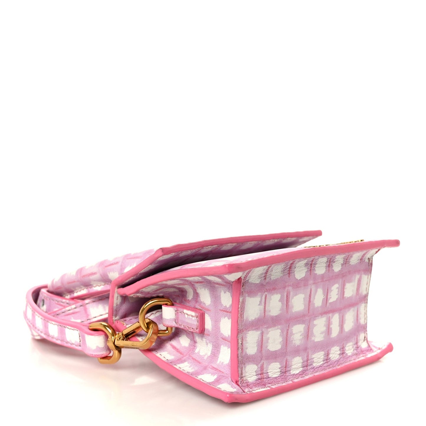 Smooth Calfskin Check Printed Le Chiquito Pink White