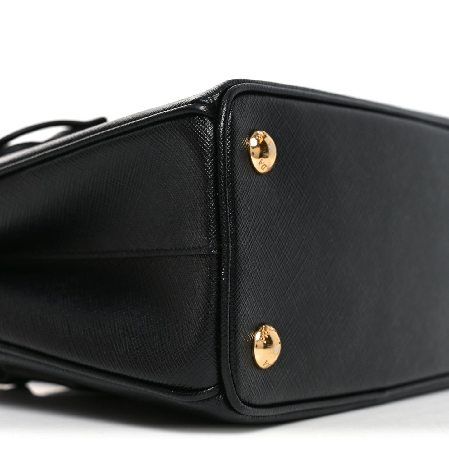 Saffiano Lux Micro Galleria Shoulder Bag Black