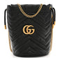Calfskin Matelasse Mini GG Marmont 2.0 Bucket Bag Black