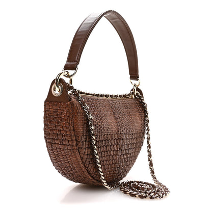 Braided Raffia Other Shape With Chain Brown