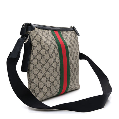 GG Supreme Monogram Web Messenger Bag Black