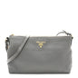 Vitello Phenix Zippered Shoulder Bag Marmo